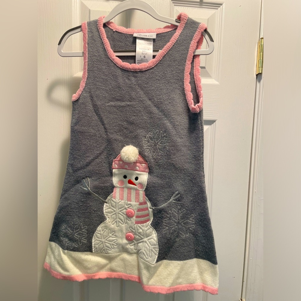 Girls Pinafore Style Knit Dresss